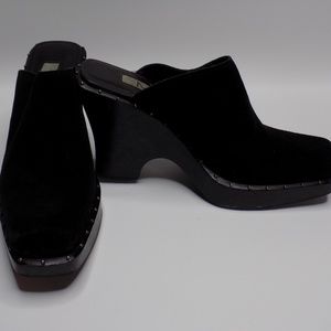 MIA  Suede and wood clogs